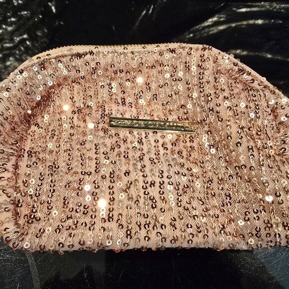 Vince Camuto Pink Sequined Cosmetic Bag 9" - Picture 1 of 12